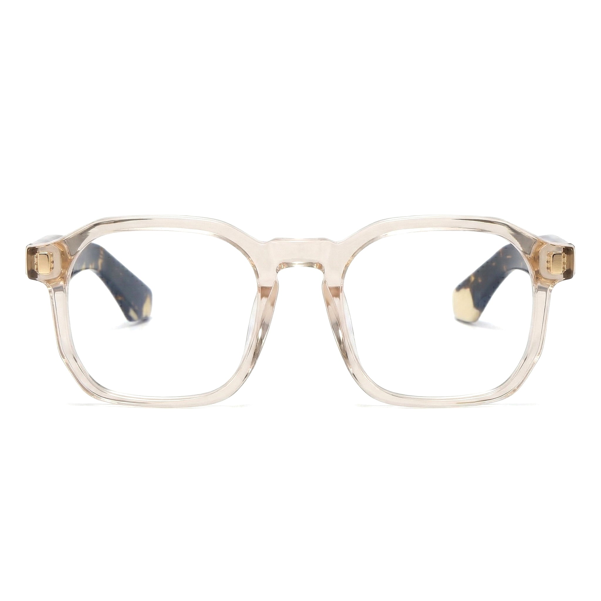 Encore Splendor glasses closeup front view in champagne gold frames