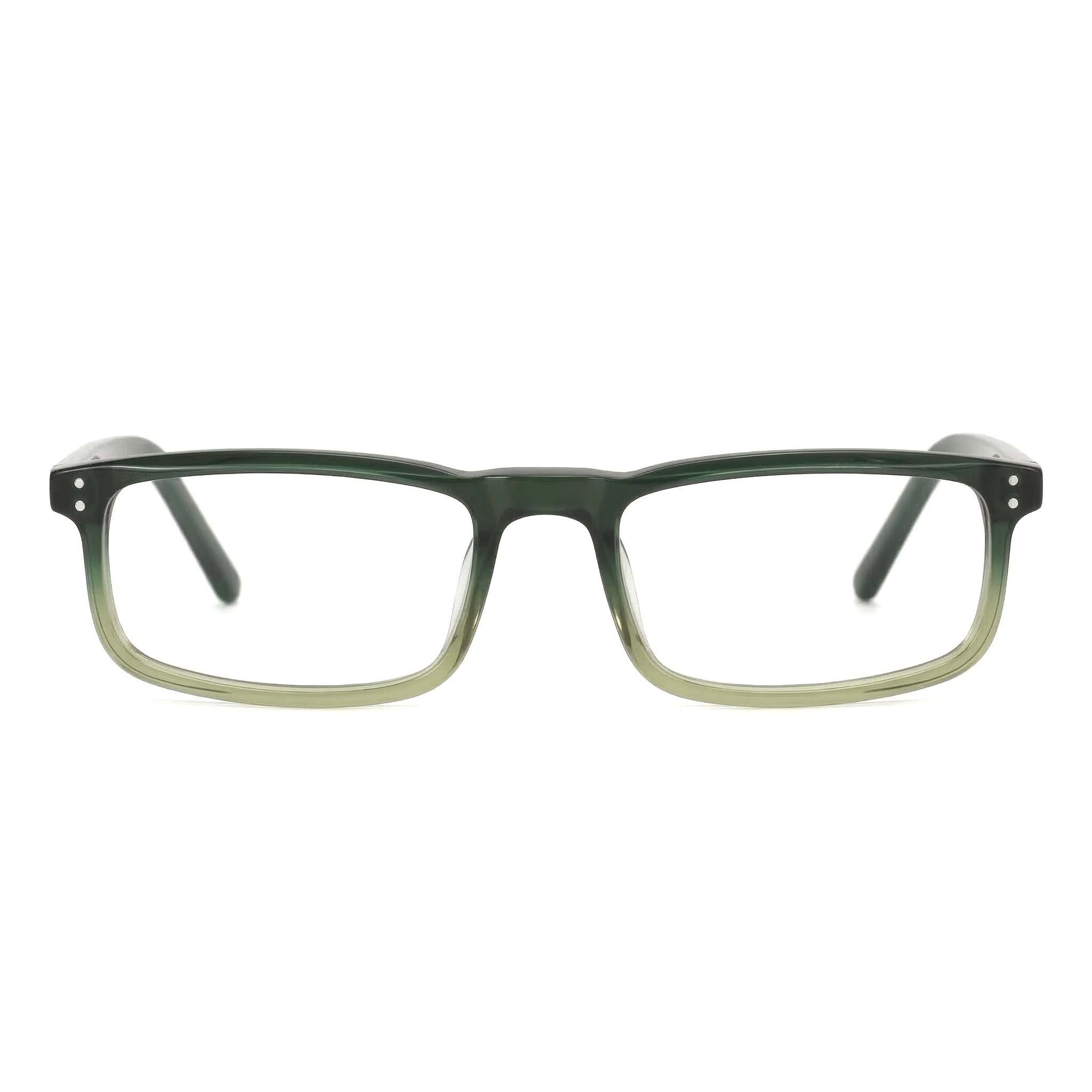 Encore Zenith glasses closeup front view in green frames