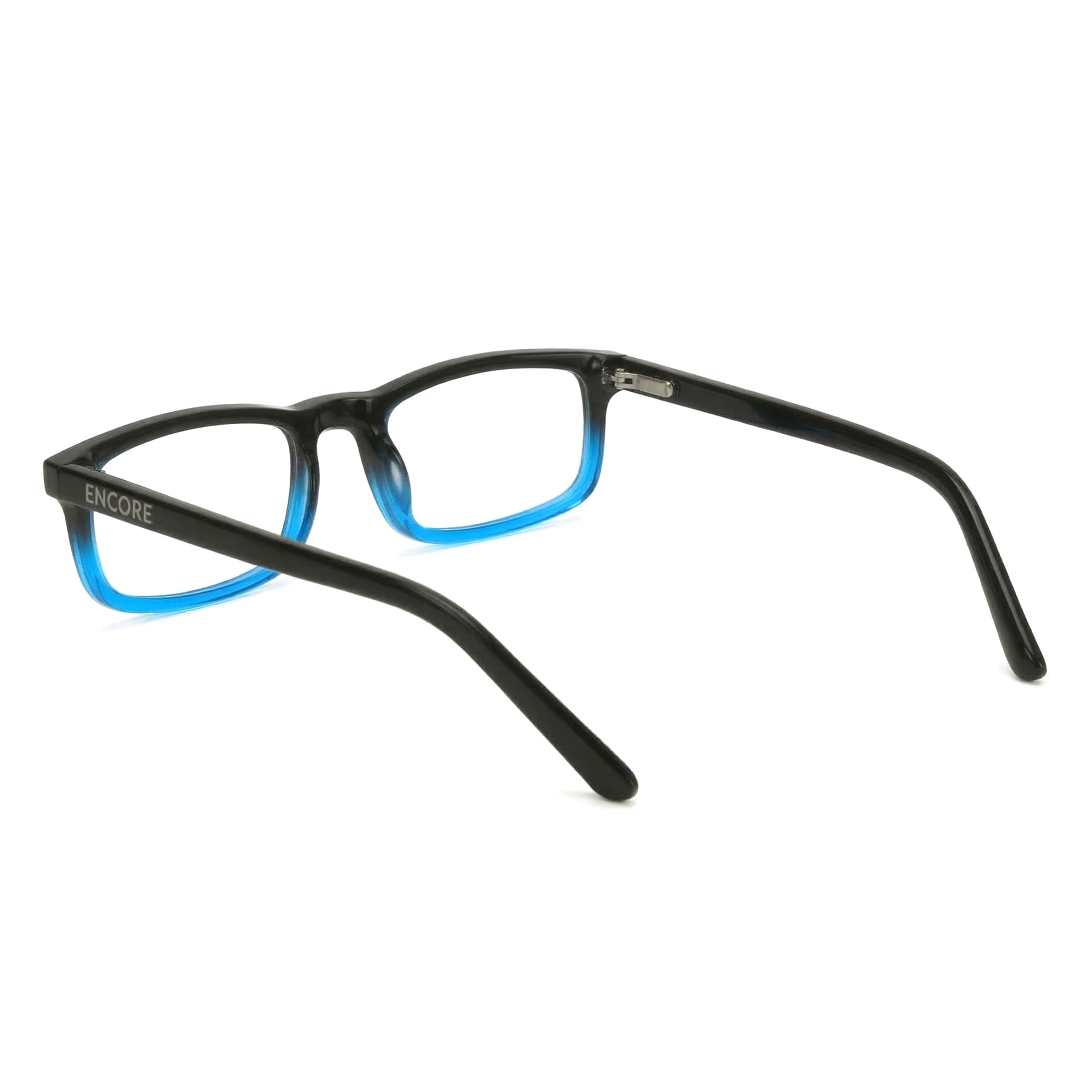 Encore Zenith glasses closeup side view in blue frames
