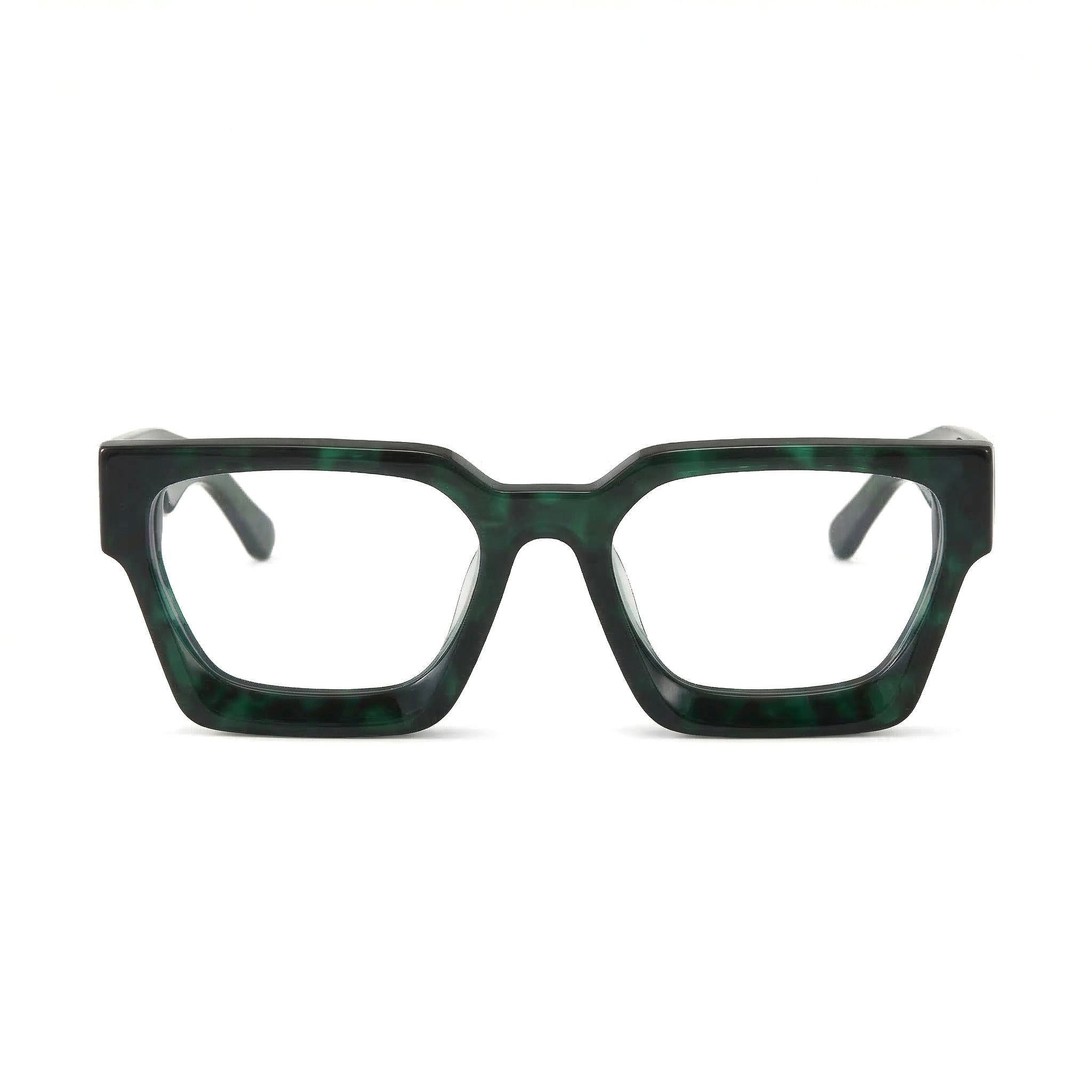 Encore Supreme glasses closeup front view in green frames
