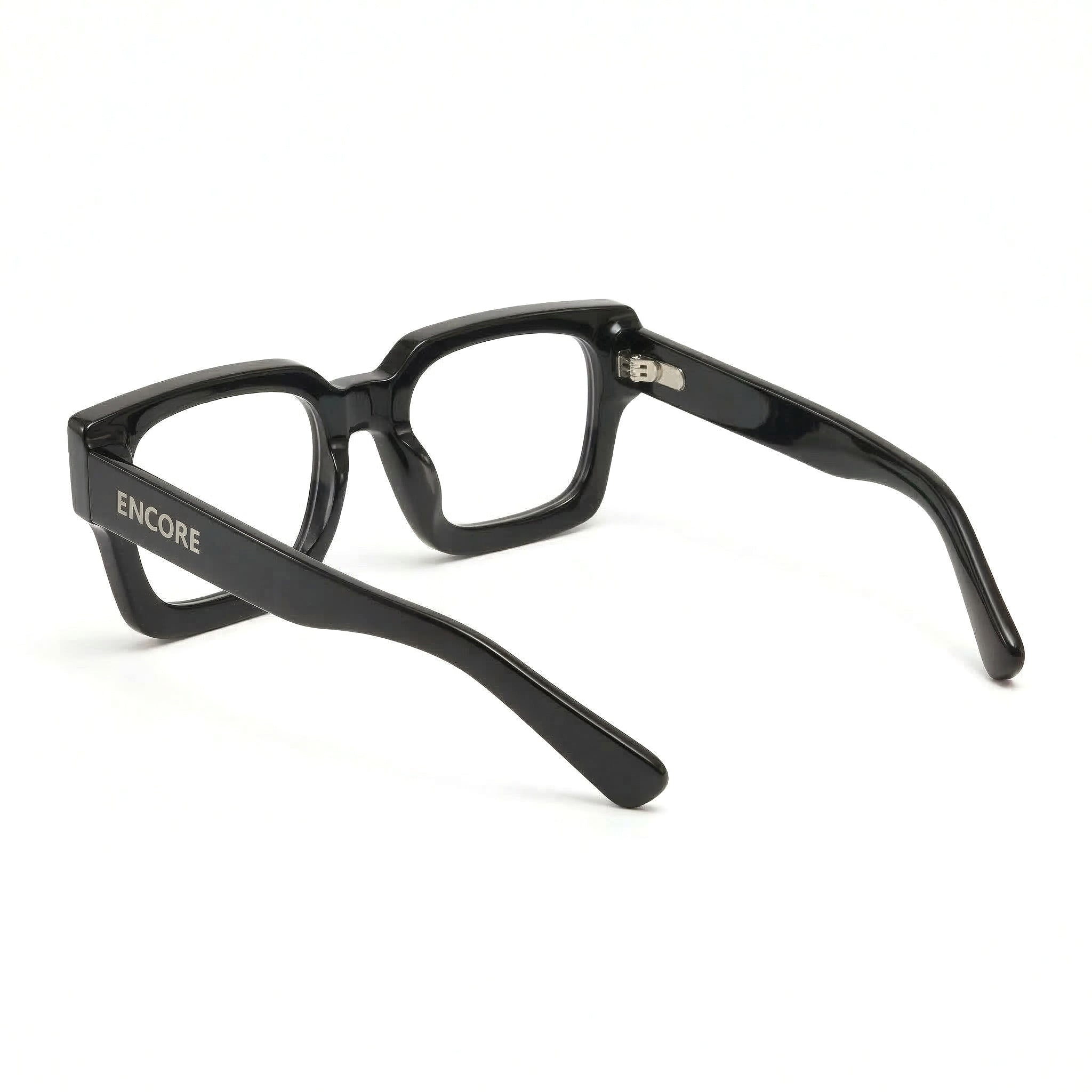 Encore Supreme glasses closeup side view in black frames