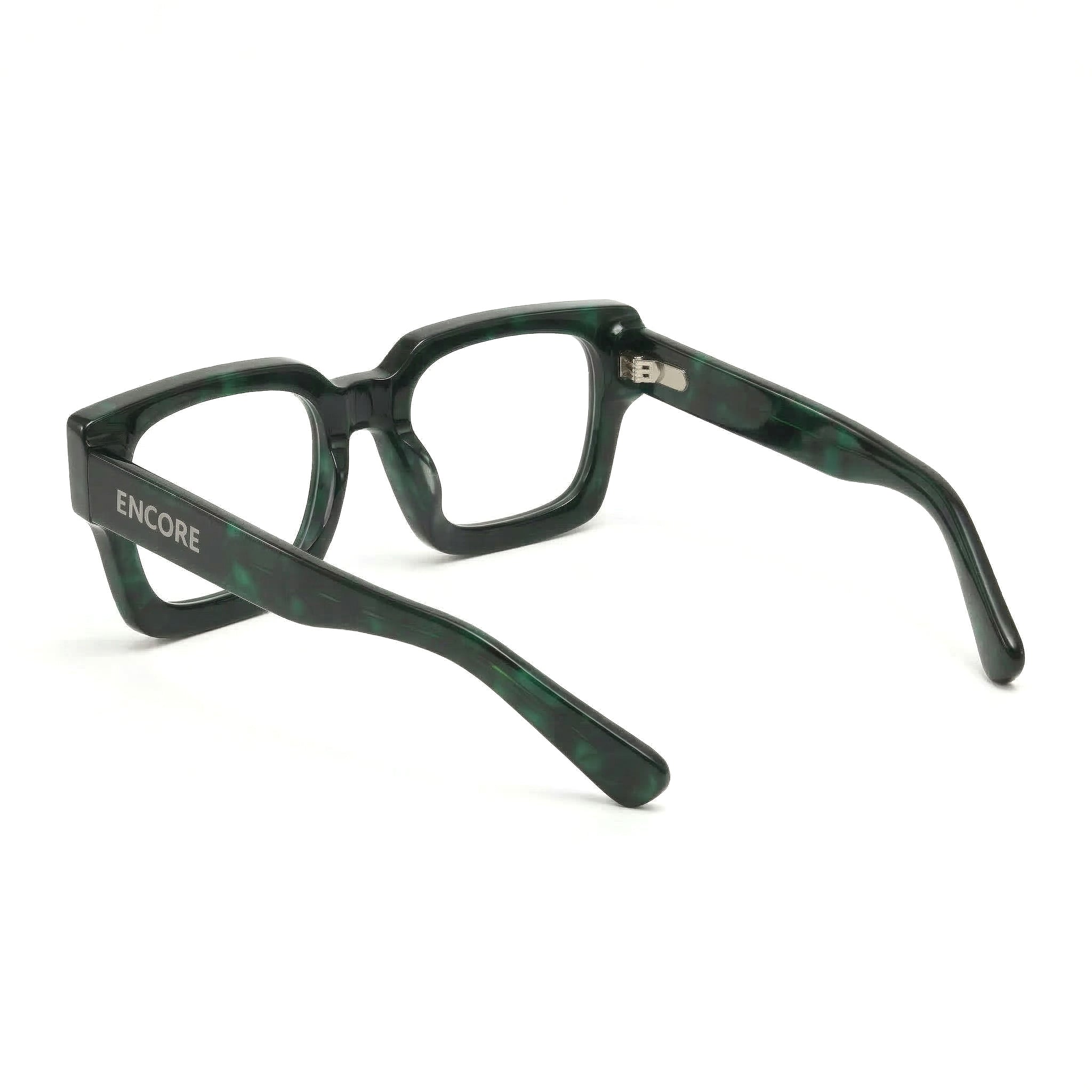 Encore Supreme glasses closeup side view in green frames