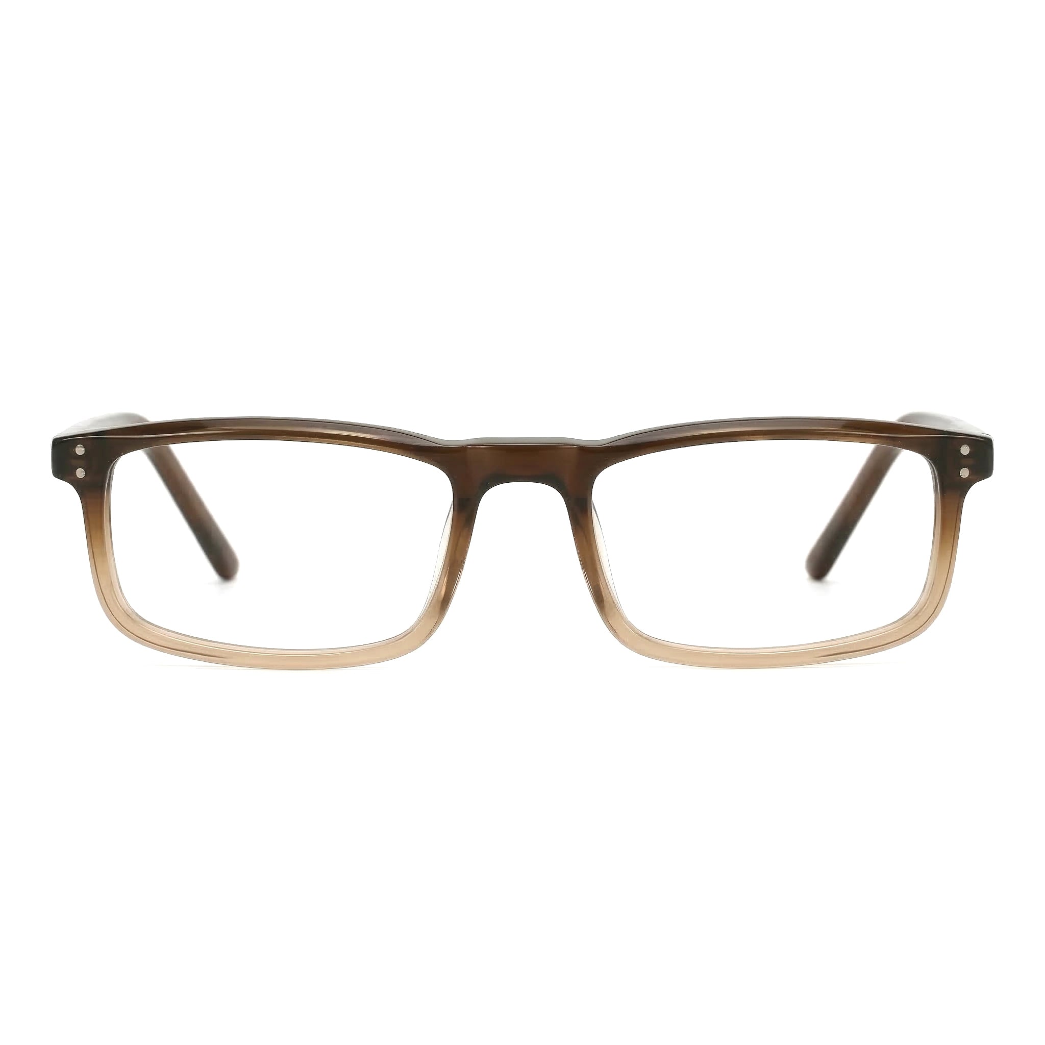 Encore Zenith glasses closeup front view in brown frames