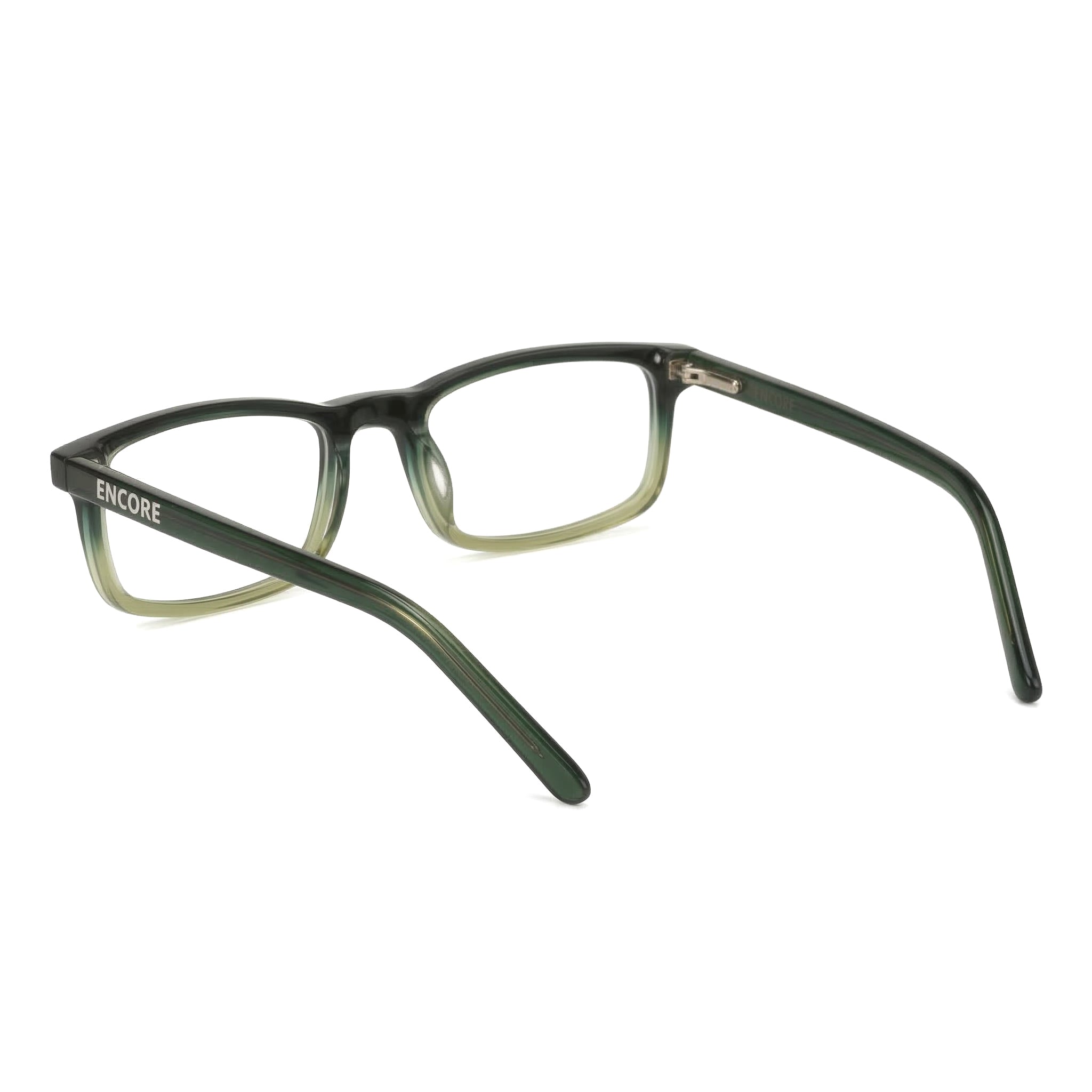 Encore Zenith glasses closeup side view in green frames